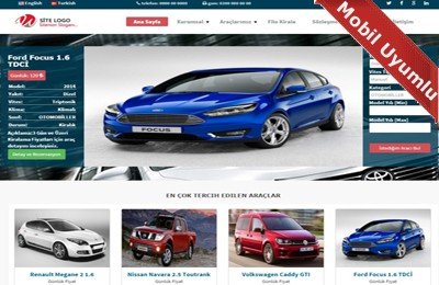 Rent A Car & Araç Kiralama Web Paketi Ver. 2.5 (2 Dil)
